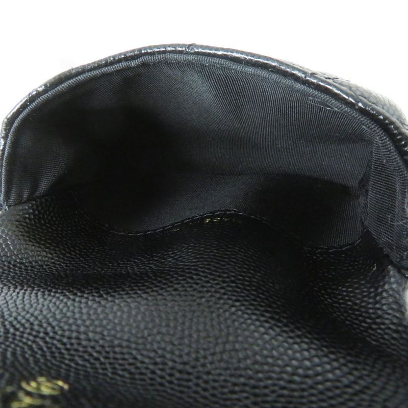 Unused CHANEL Ap2119 Caviar Skin Matelasse Coco Mark Flap Coin