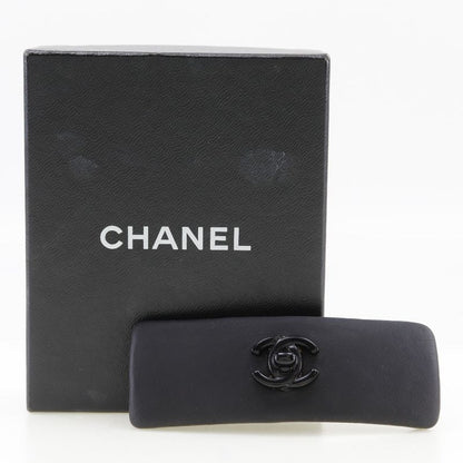 Chanel Turnlock Coco Mark Calf Black Ladies Barrette