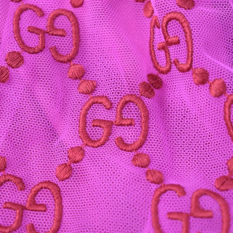 Gucci 552866 Kids GG Pattern Webline Embroidery Tulle Skirt Pink 12 Storage