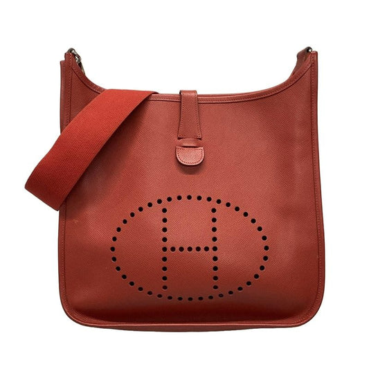 Hermes Shoulder Bag Evelyn Doe GM Rouge Vif Silver Hardware