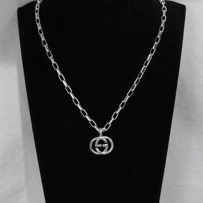 Gucci G Logo Necklace Silver 925 Unisex E1033
