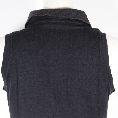 Fendi Sleeveless Zucca Cotton Black Women's Polo Shirt