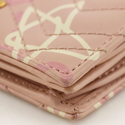 Gucci Compact Wallet GG Ghost Card Case 449421 Leather Pink Women's Bifold