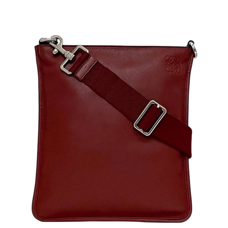 Loewe Shoulder Bag Red Anagram Excellent Condition Leather Preowned 261501