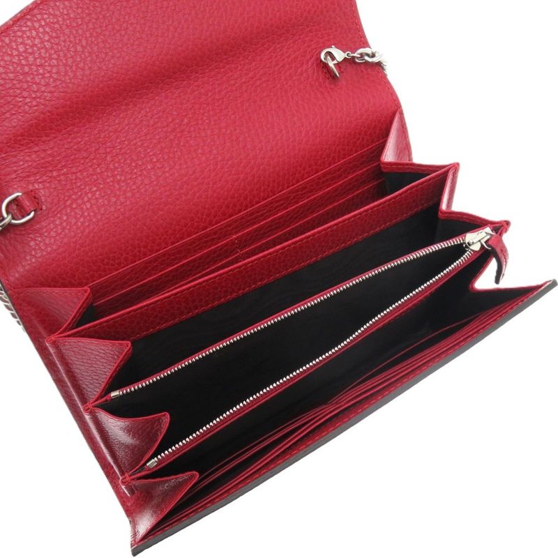 Gucci Dionysus 746056 Long Wallet Leather Red 0671 Red Chain Wallet Gucci