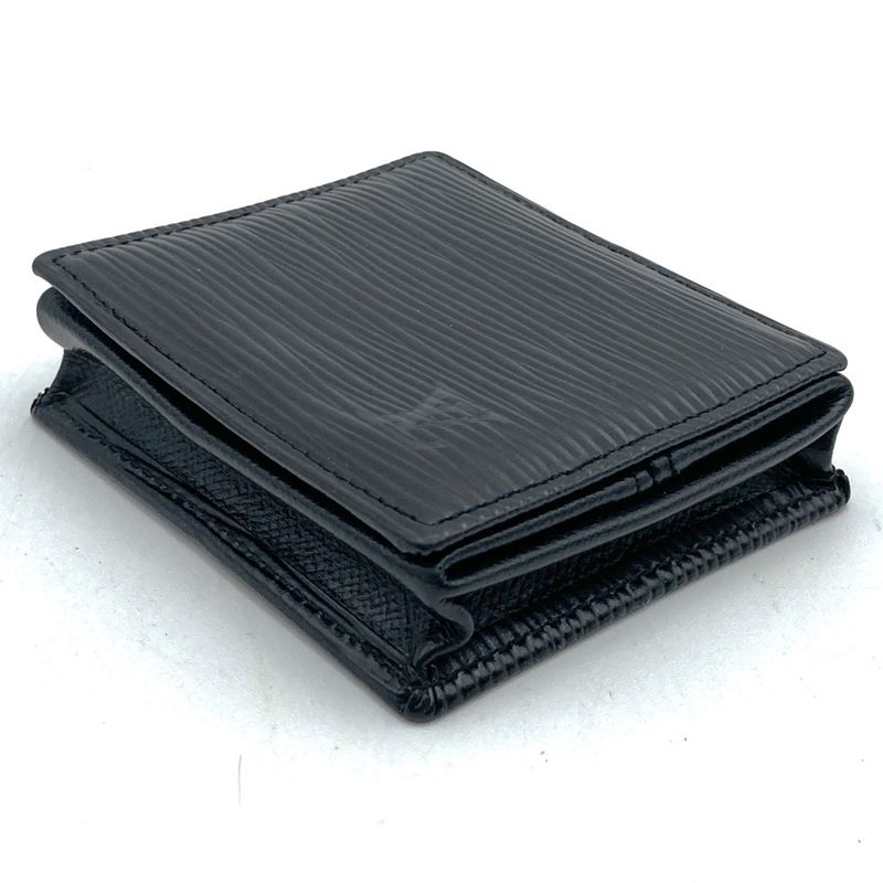 Louis Vuitton Epi Porte Monet Boite Coin Case Wallet Noir Black Ladies Men