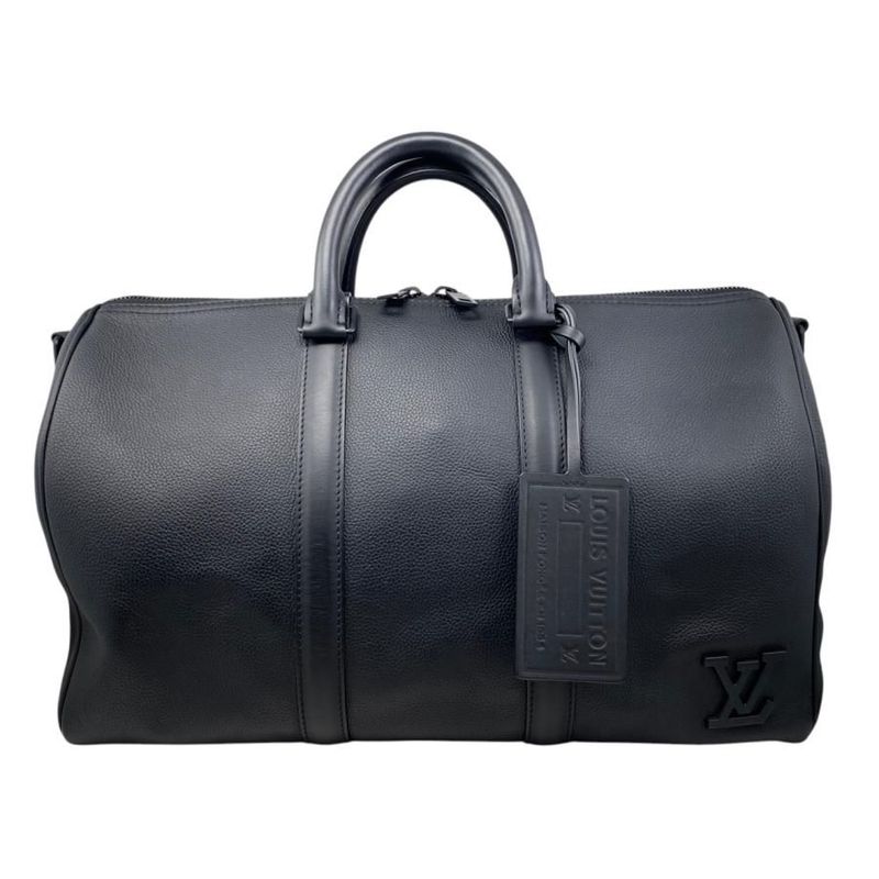 Louis Vuitton Boston Bag Keepall Bandoliere 40 M57088 LV Aerogram Noir Black