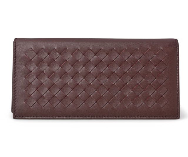 Bottega Veneta Wallet Men's Bottega Veneta Long Wallet Intrecciato Bordeaux