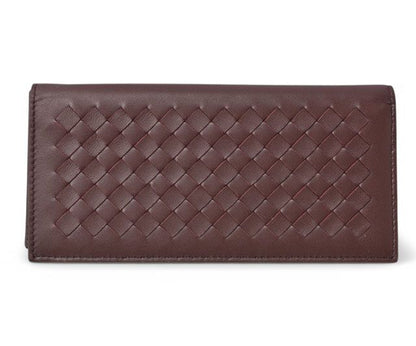Bottega Veneta Wallet Men's Bottega Veneta Long Wallet Intrecciato Bordeaux