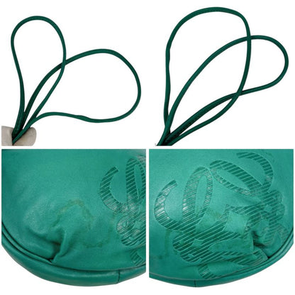 Loewe Mini Shoulder Bag Nappa Leather Green Anagram Logo Pochette Drawstring