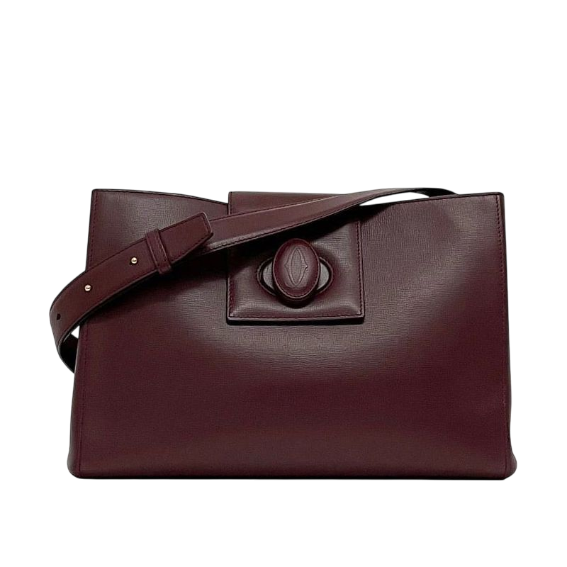 Cartier Shoulder Bag Bordeaux Must Excellent Condition Leather Preowned
