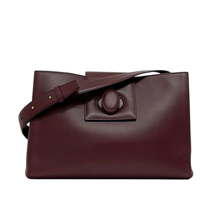 Cartier Shoulder Bag Bordeaux Must Excellent Condition Leather Preowned