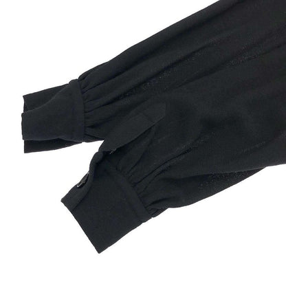 Yves Saint Laurent Wool Gather Top with Shoulder Pads Black M