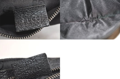 Gucci Vintage Waist Body Bag Wallet GG Canvas Leather 28566 Black 3064n
