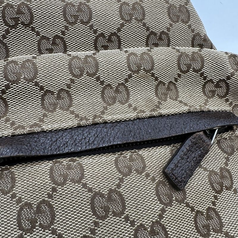 Gucci 169937 GG Canvas Sherry Line Shoulder Bag Leather Brown Ladies Men