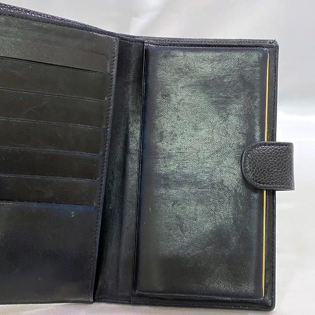 Chanel Fold Over Clasp Long Wallet F22076 Black A13498