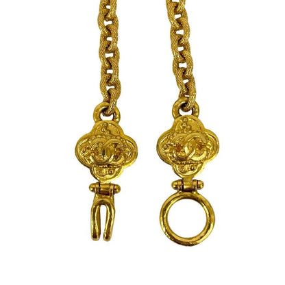 Chanel Vintage Coco Mark Clover Motif Necklace Pendant 96A