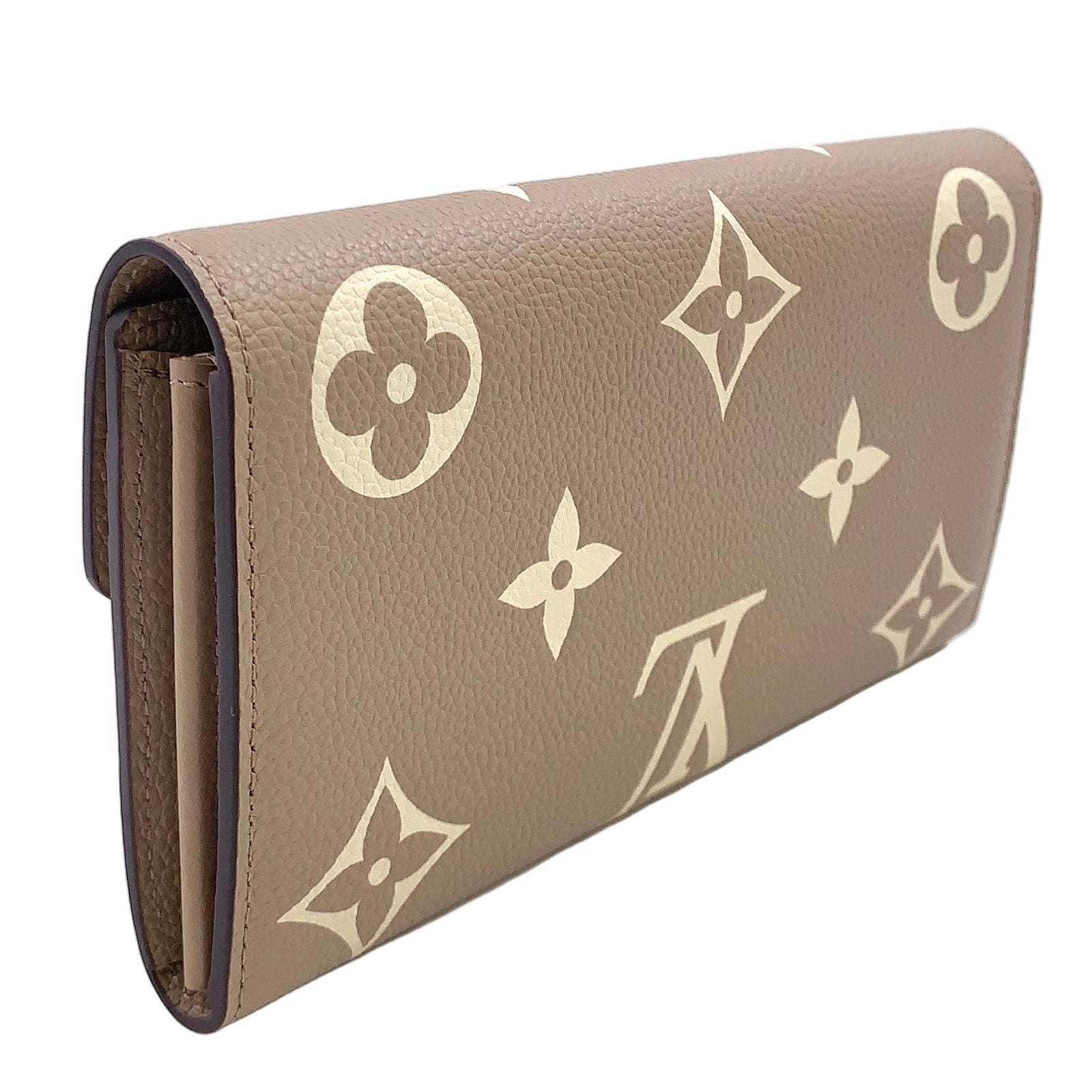 Louis Vuitton Portefeuille Sarah Monogram Empreinte Leather Beige White Bifold — view 2