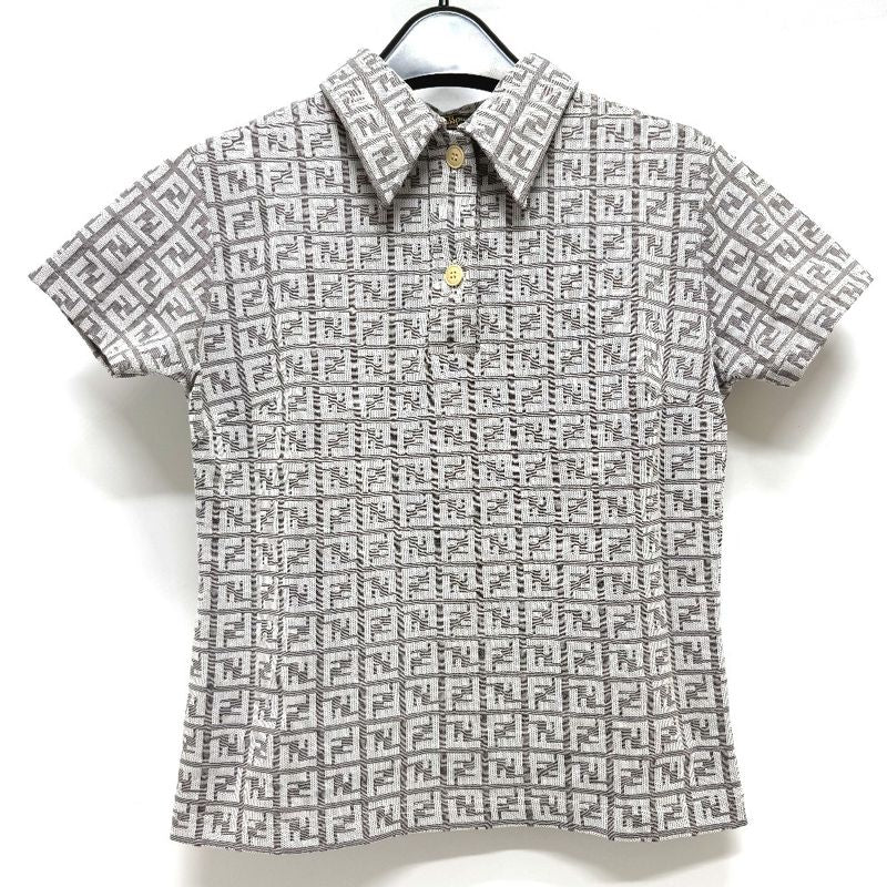 Fendi Polo Shirt Zucca Pattern Polyamide Beige