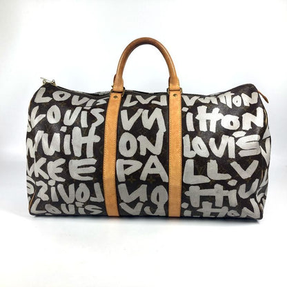 Louis Vuitton Boston Bag Keepall 50 M92197 Monogram Graffiti Canvas Brown