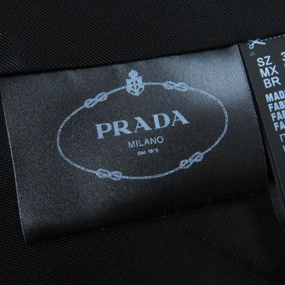 Prada 2021 P6490 Wool Long Length Chester Coat Black 38 Garmented Made In
