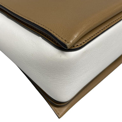 Celine Shoulder Bag Frame Medium Beige And Brown Leather