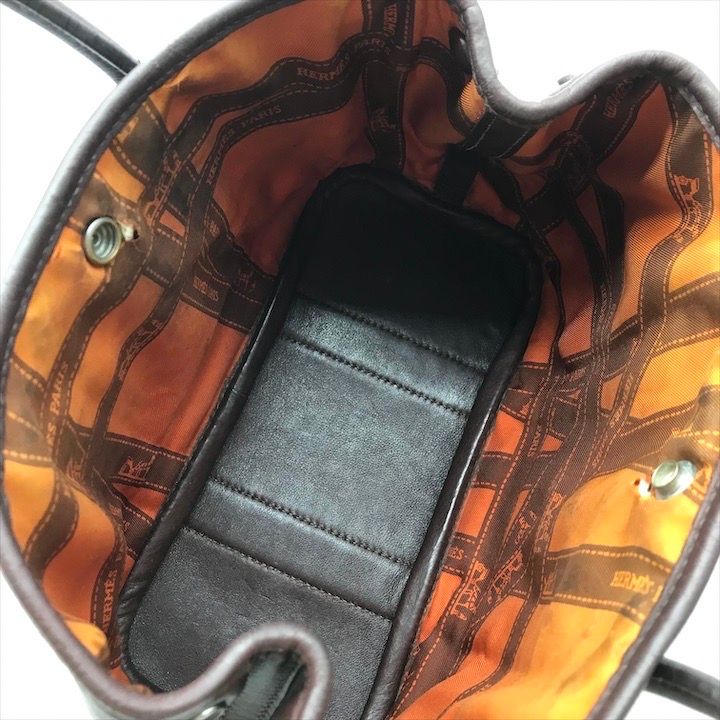Hermes Garden Party Ttp Mini Hand Bag Brown Leather