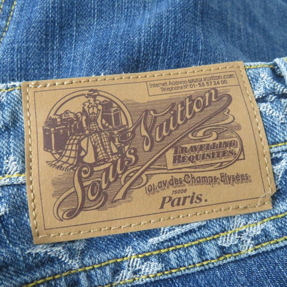 Louis Vuitton 100% Cotton Monogram Denim Pants Bottoms Indigo 38 Made In Italy