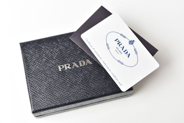 Prada Card Case Business Card Holder Saffiano Metal Blue 1m0208