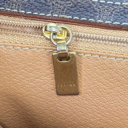 Celine Mini Tote Handbag Macadam Pattern Pvcleather Brown