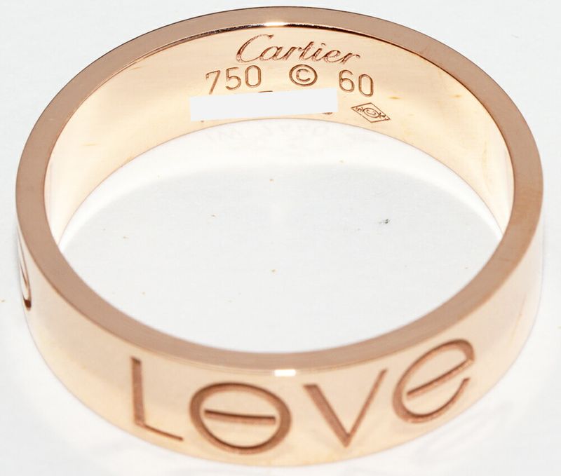 Cartier Ring 18K Pink Gold Lovering LOVE Ring Width 55mm (022in) Limited