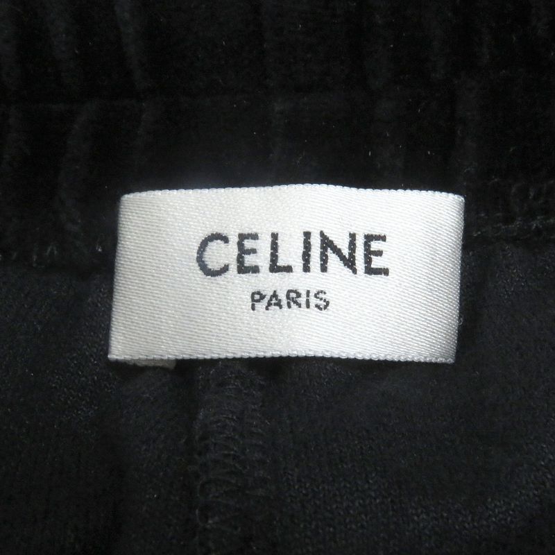 Celine 2z670748q Eddie Period Sideline Velour Track Pants Black XS Made In