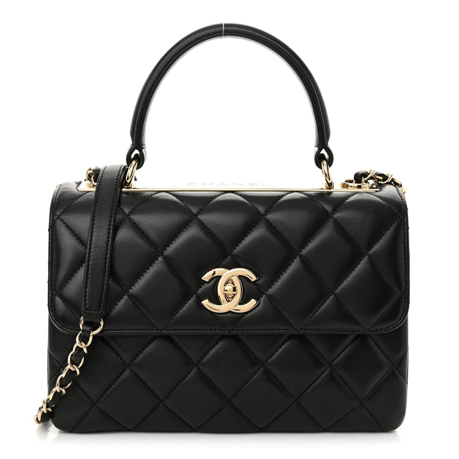 CHANEL Trendy Lambskin Quilted Small CC Dual Handle Flap Bag