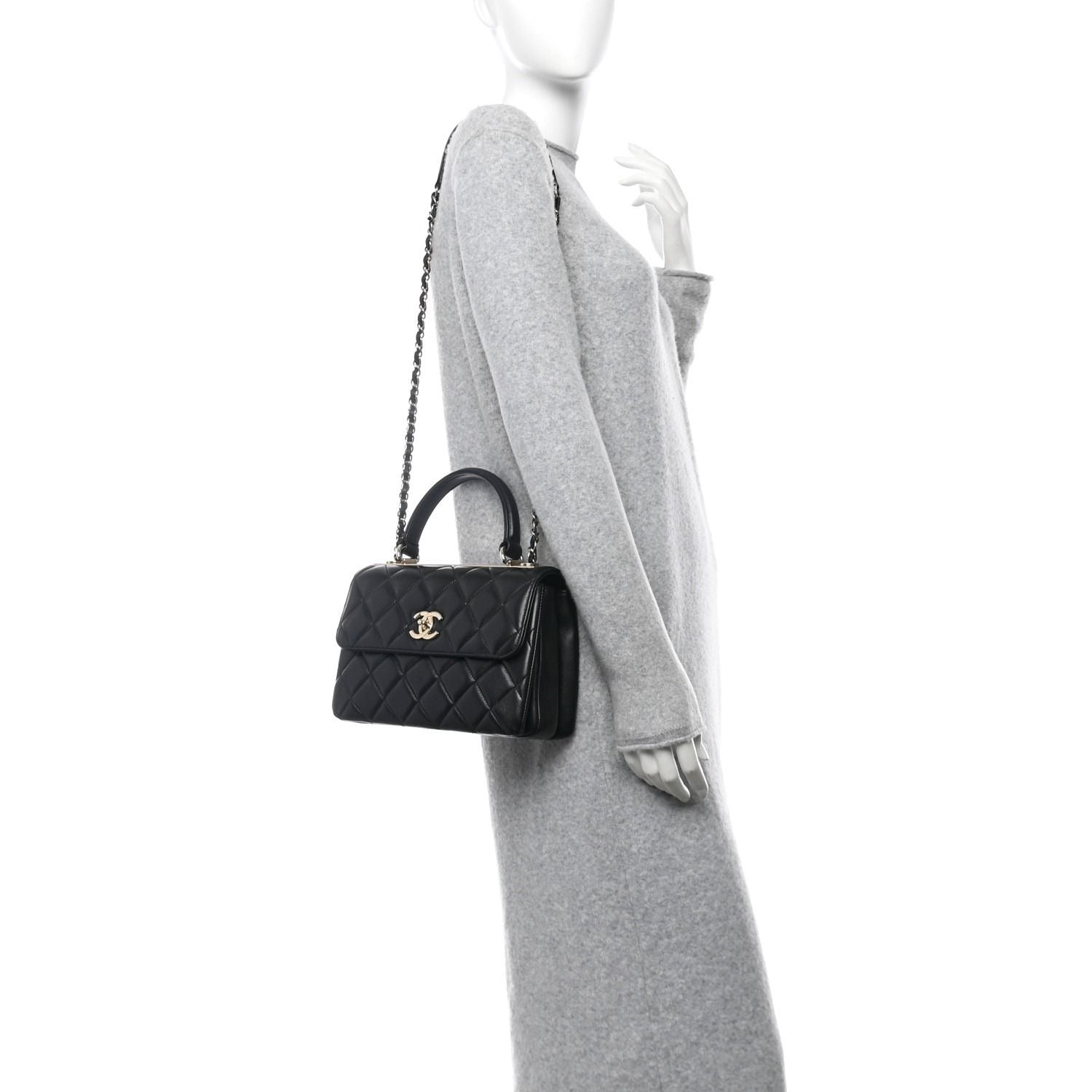 CHANEL Trendy Lambskin Quilted Small CC Dual Handle Flap Bag
