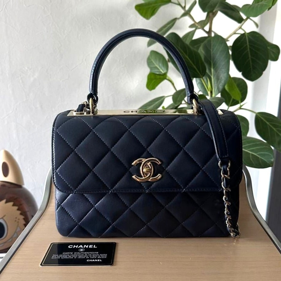 CHANEL Trendy Lambskin Quilted Small CC Dual Handle Flap Bag