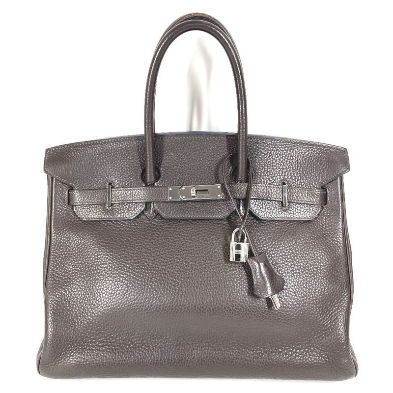 Hermes Handbag Birkin 35 Birkin 35 Taurillon Cles Mans Chocolat Brown