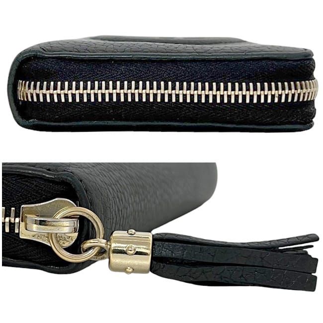 Gucci Round Zipper Long Wallet Black Interlocking 598147