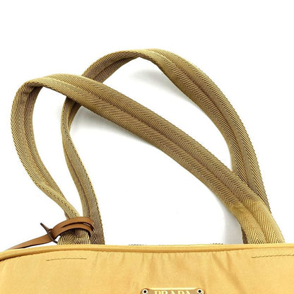 Prada Handbag Tote Bag Nylon Beige With Key Women Men Fashion