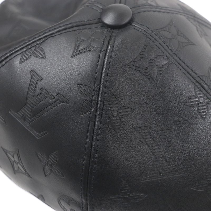 Louis Vuitton 2021 M76985 Cap Monogram Shadow Cowhide All Leather Baseball Cap
