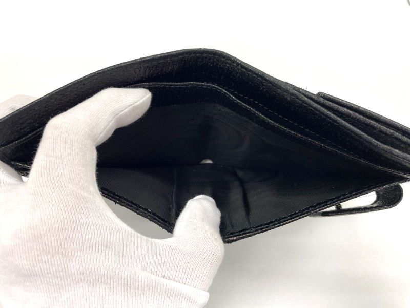 Gucci GG Canvas Leather Compact Wallet Bifold Wallet Double Hook 112664 Navy