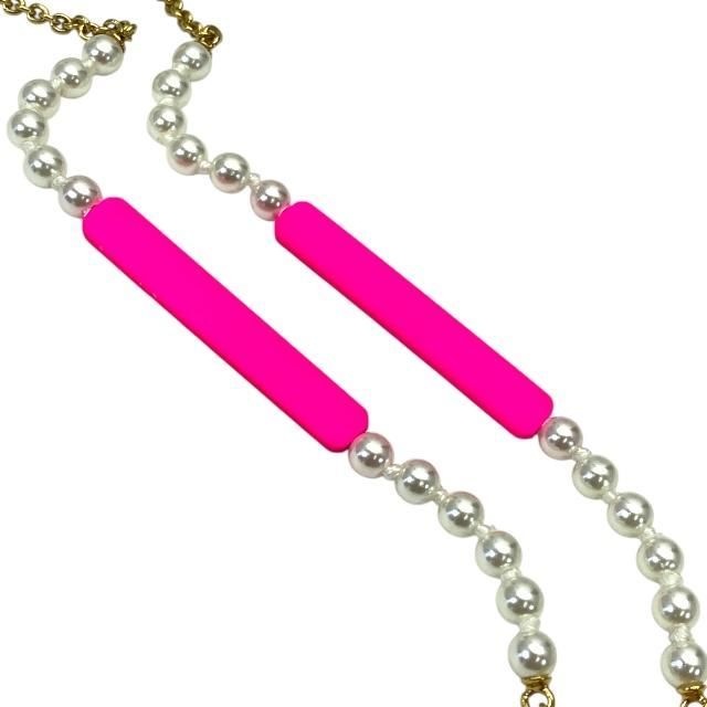 Christian DIOR Airpods Holder Necklace Airpods Holder Chain Logo Faux Pearl GP