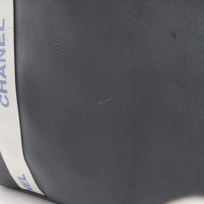 Chanel Logo Sport Line Nylon Gray Ladies Tote Bag
