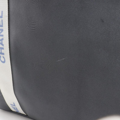 Chanel Logo Sport Line Nylon Gray Ladies Tote Bag