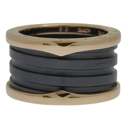 Bvlgari Bulgari B-zero1 4 Band Ring 18K Pink Gold CE 750 Pink Gold Ceramic #52