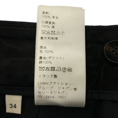 Celine - Wool 2-tuck Roll-up Pants - 34 - Black - Women