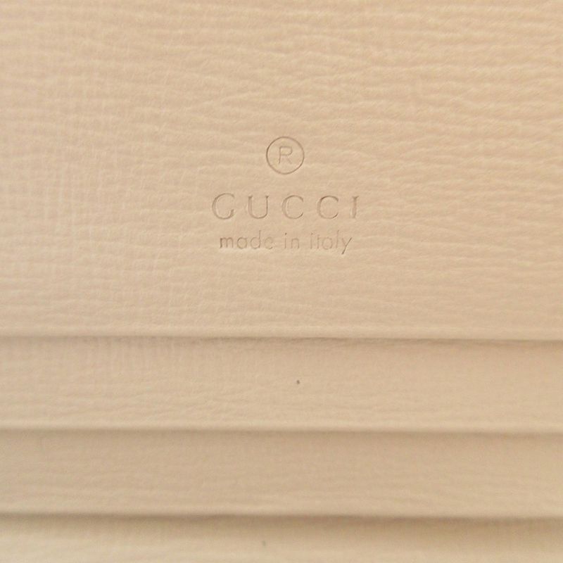 Gucci 621887 Horsebit GG Supreme Leather Beige Compact Wallet Bifold Wallet