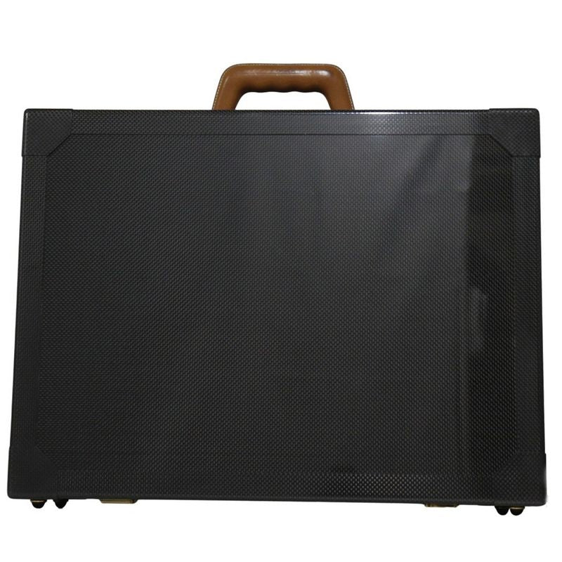 Hermes Espace GM Attache Case Carbon And Leather Black N456/500 Unisex Trunk