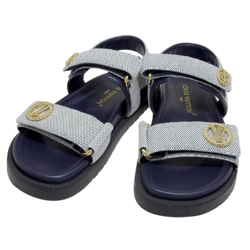 Super With Box Louis Vuitton 2024 Item LV Sunset Line Leather Sandals Shoes 37