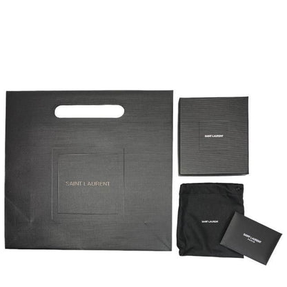 Saint Laurent Opium Bracelet Bangle Jewelry Logo Metal Leather Black