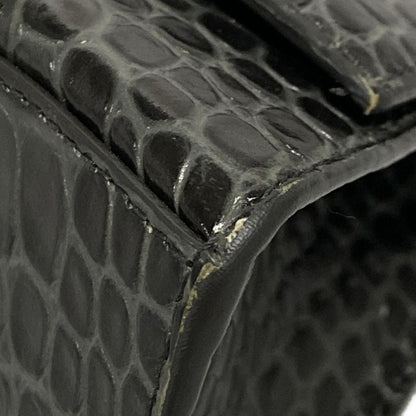 Balenciaga Handbag Hourglass Top Handle Small 593546 Dark Grey Croc Shape
